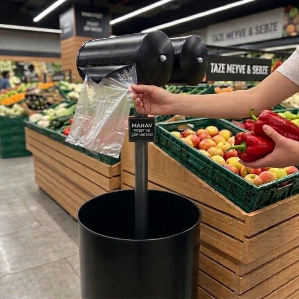 Çöp Hazneli Poşet Aparatı