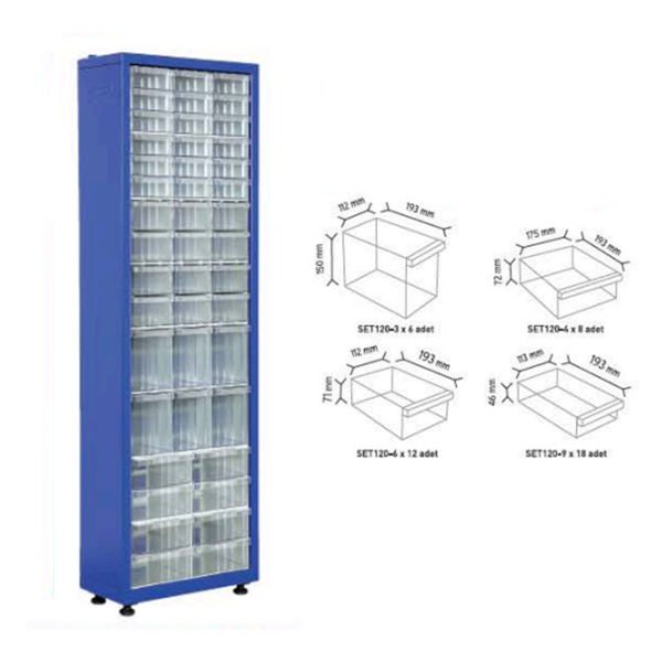 Çekmeceli Tek Yönlü Metal Dolap TMD 120-118
