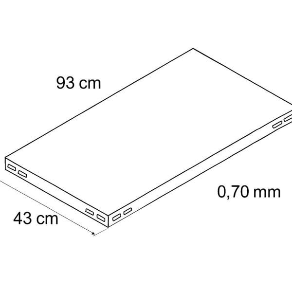 Cıvatalı Çelik Raf Tablası 43x93 cm 0,70 mm (43x75cm)(0,70mm)