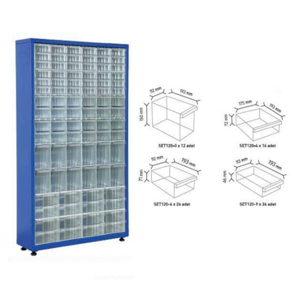 Çekmeceli Tek Yönlü Metal Dolap TMD 120-128