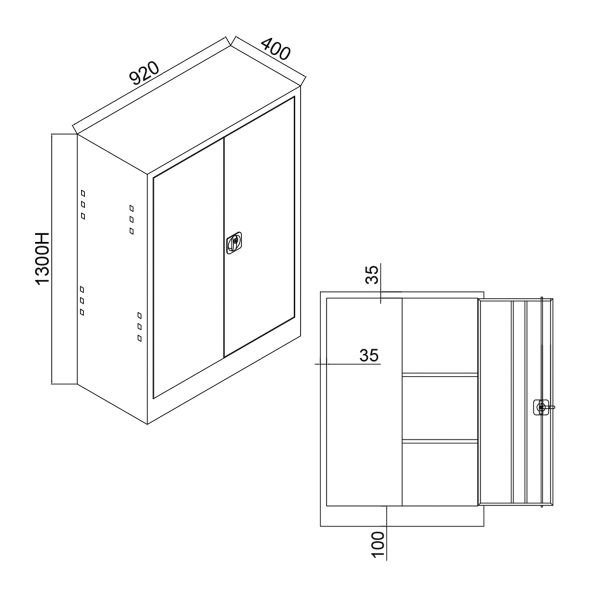 Dosya Dolabı 920X400X1300 Mm