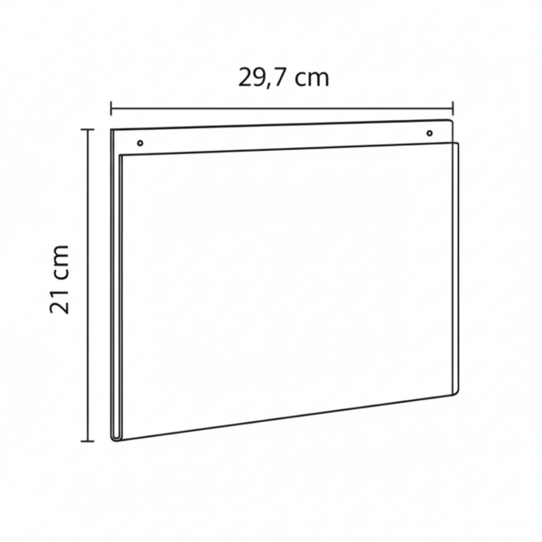 A4 Duvar Tipi Yatay Pleksi Askılı Çerçeve  (10'lu Paket)