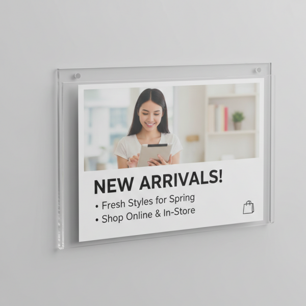 A4 Duvar Tipi Yatay Pleksi Askılı Çerçeve  (10'lu Paket)