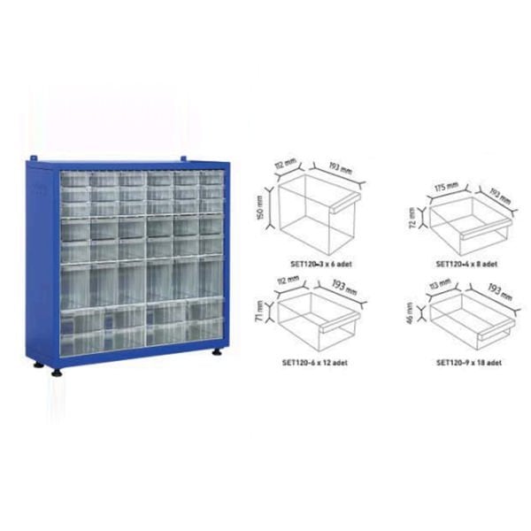 Çekmeceli Tek Yönlü Metal Dolap TMD 120-124