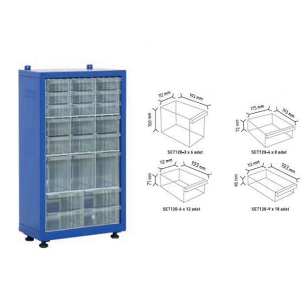 Çekmeceli Tek Yönlü Metal Dolap TMD 120-114