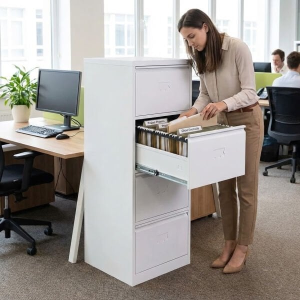 Metall-Vierfach-Karteischrank - Personalschrank