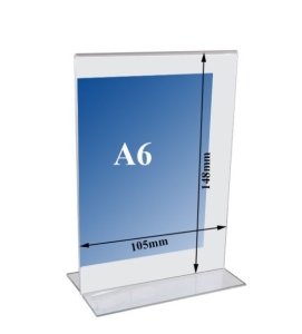 A6 T Tipi Dikey Pleksi Fiyatlık (10'lu Paket)