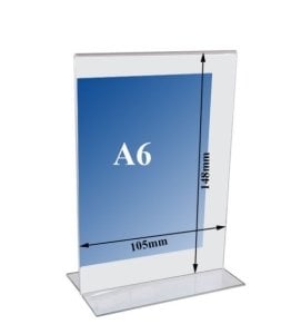 A6 T Tipi Dikey Pleksi Fiyatlık (10'lu Paket)