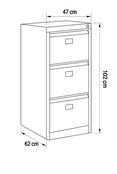 Metal Üçlü Kartoteks Dolabı - Özlük Dolabı