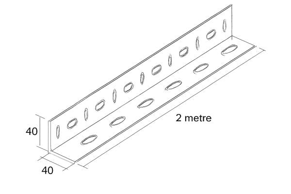 Civatalı Raf Profili 40X40 2 Mt