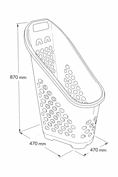 Plastik Tekerlekli Taşıma Sepeti 70 Litre (3'lü Paket)
