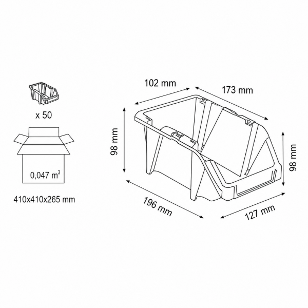 Plastic Tool Boxes KPA15 (50 Pieces)
