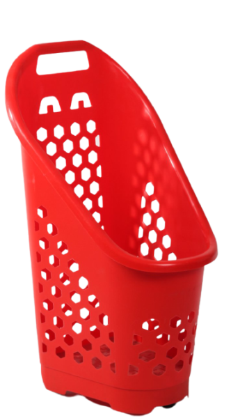 (Pack of 3) Plastic Wheeled Carrying Basket 70 Liters