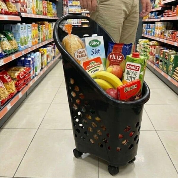 Plastik Tekerlekli Taşıma Sepeti 70 Litre (3'lü Paket)
