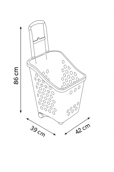 Plastik Tekerlekli El Sepeti 45 Litre(3'lü Paket)