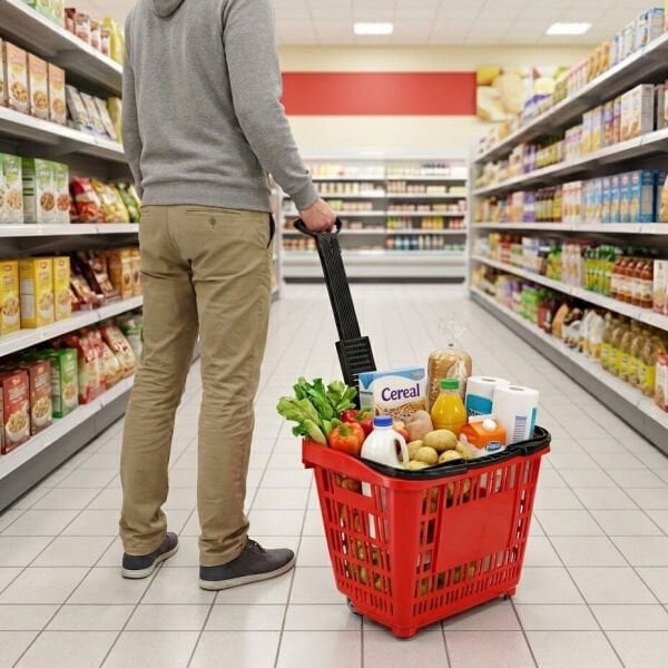 Speesy Tekerlekli Alışveriş Sepeti 45 Litre