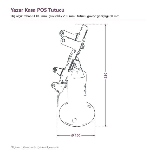 Yazar Kasa POS Tutucu ölçülü tel çizim
