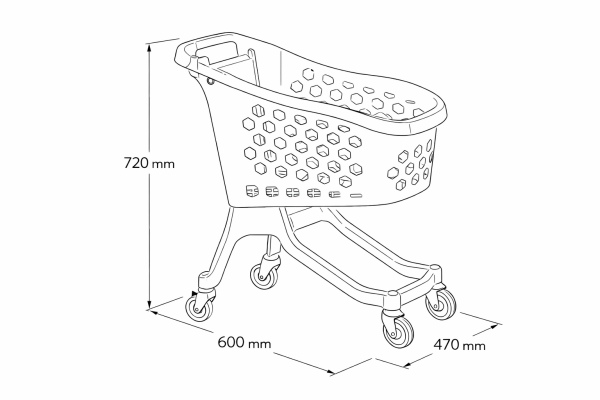 Plastik  Market Arabası 25 Lt (Çocuklar İçin)