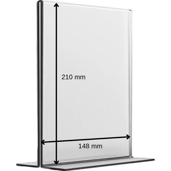 A5 Masaüstü T Tipi Dikey Pleksi Fiyatlık ve Menülük (10'lu Paket)