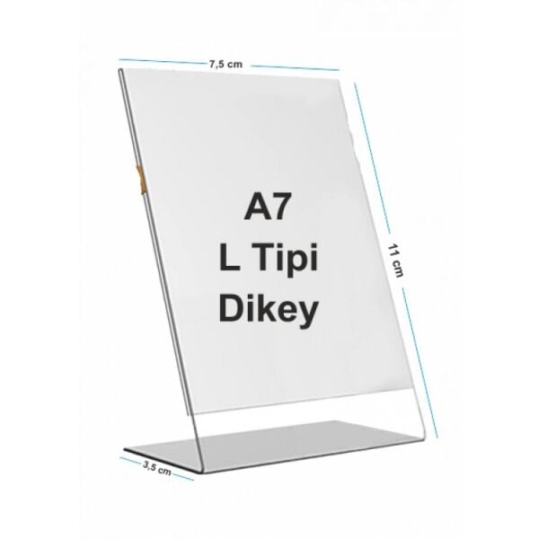 A7 L tipi dikey pleksi  (10'lu Paket)