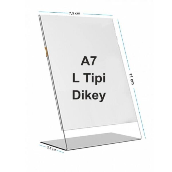 A7 Masaüstü L Tipi Dikey Pleksi Fiyatlık ve Etiketlik  (10'lu Paket)
