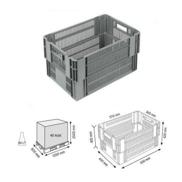 Konik İç İçe Geçebilen Altı Kapalı Kasa KNK 4642 AK