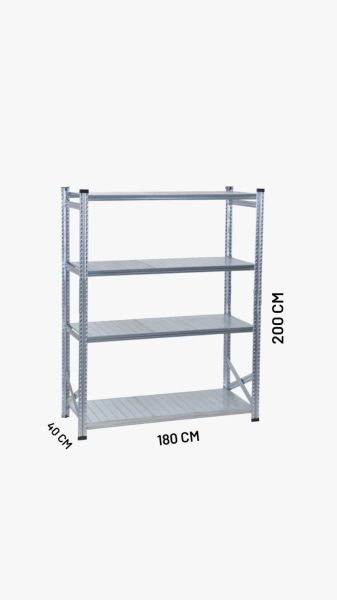Depo Rafı Galvanizli Raf Sistemi 4 Katlı 40x200 cm 1800 mm