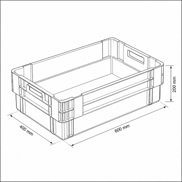 Konik İç İçe Geçebilen Plastik Kasa KNK 4620