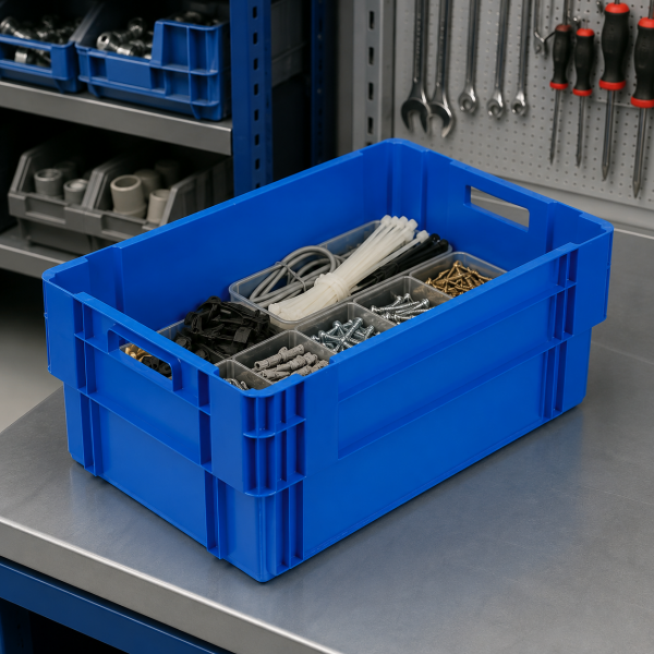 Konik İç İçe Geçebilen Plastik Kasa KNK 4642